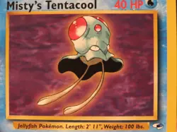 Misty's Tentacool Gym Heroes Rare Non Holo WOTC LP Pokemon Card Vintage - Image 2