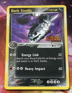 Pokemon Dark Steelix 10/109 Team Rocket Returns Reverse Holo Stamped TCG- MP - Image 1