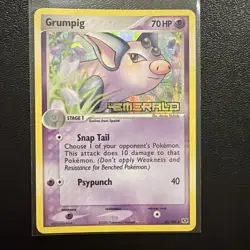 Pokemon Card - Grumpig Emerald 30/106 Uncommon Reverse Holo STAMPED - Image 1