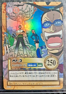 BANDAI One Piece Hyper Battle C418 MR.3 ZORO NAMI HOLO FOIL SCARCE EARLY CARD - Image 1