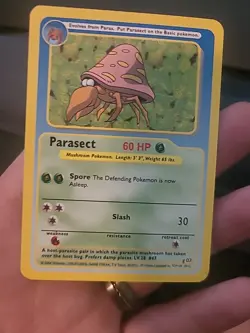 2004 funskool india Parasect Pokemon Trading Card Rare - Vintage LP Thunderbolt - Image 1