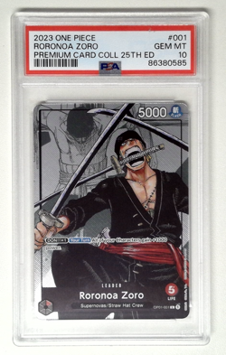 1x V2132: 2023: Roronoa Zoro: OP01-001: Premium Card Collection 25th Edition: P - Image 1