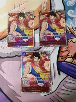 Monkey.D.Luffy SR OP01-024 Romance Dawn Foil Japanese (3 Cards Total) - Image 1