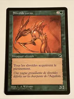 MTG Horned Sliver Tempest NM Never Played 1997 Portuguese - Image 1