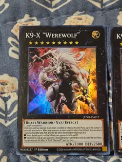 K9-X "Werewolf" x3 JUSH-EN037 Super Rare Playset X3 Yugioh - Image 2