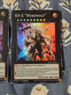K9-X "Werewolf" x3 JUSH-EN037 Super Rare Playset X3 Yugioh - Image 4