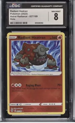 Pokemon Radiant Heatran Astral Radiance Holo CGC 8 - Image 1