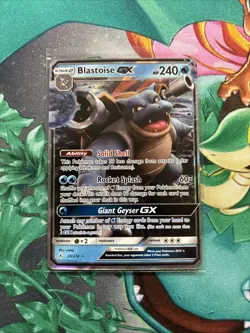 Pokemon TCG Blastoise GX 35/214 Unbroken Bonds Holo Card NM/M Condition - Image 1