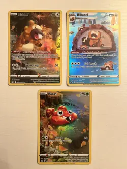 Pokemon Card Lot - Crown Zenith: Galarian Gallery - Bidoof, Bibarel, & Paras - Image 1