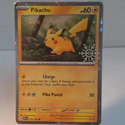 Pikachu - 025/165 Holo 2025 Holiday Calendar Snowflake Stamp Sealed Pokemon Card - Image 2