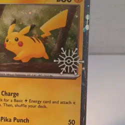 Pikachu - 025/165 Holo 2025 Holiday Calendar Snowflake Stamp Sealed Pokemon Card - Image 3