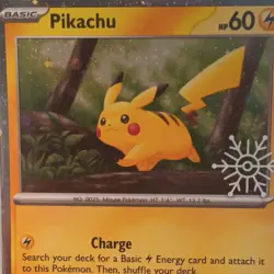 Pikachu - 025/165 Holo 2025 Holiday Calendar Snowflake Stamp Sealed Pokemon Card - Image 4