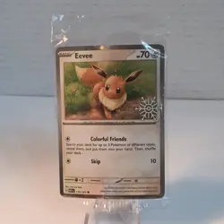 Eevee 133/165 Pokemon TCG Holiday Calendar 2025 Festive Stamp Promo Card Sealed - Image 1