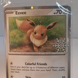 Eevee 133/165 Pokemon TCG Holiday Calendar 2025 Festive Stamp Promo Card Sealed - Image 3