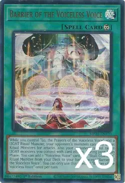 3X Yugioh Barrier of the Voiceless Voice MP25-EN170 Ultra Rare 1st Edition NM - Image 1