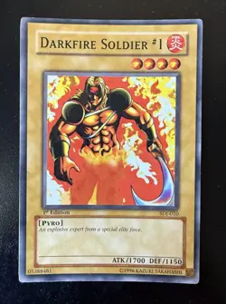 Yu-Gi-Oh! Darkfire Soldier #1 SDJ-010 1st Edition TCG - Image 1