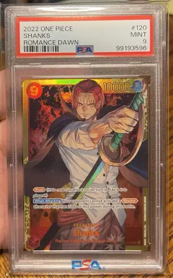 2022 One Piece Romance Dawn Shanks Secret Rare #OP01-120 PSA 9 English - Image 1