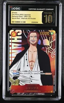 2022 ONE PIECE JAPANESE OP01-120 SHANKS ALT ART CGC 10 PRISTINE - Image 1
