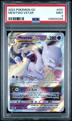 Pokemon Go Mewtwo VSTAR Holo Card 031/078 2022 Ultra Rare - Image 1