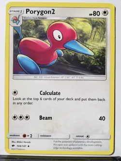 Porygon2 104/147 NM Burning Shadows Pokemon Card $2 Flat Shipping - Image 1