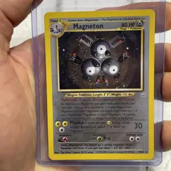 Magneton Holo Rare 10/64 Neo Revelation Unlimited Vintage Pokemon LP/NM Card TCG - Image 1