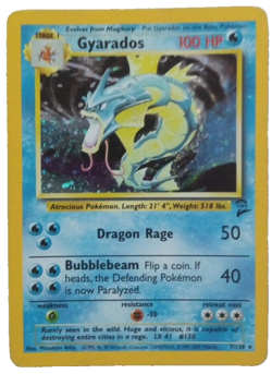 Gyarados, 1999 Pokemon, Base Set 2, Holo Rare, 2nd Edition Card, Collectors - Image 1