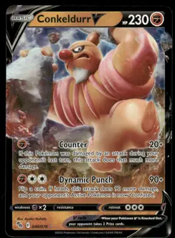 Pokemon Cards Conkeldurr V 040/078 Pokemon GO Holo V Rare NM *2 - Image 1