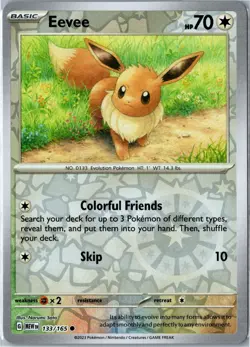 Eevee 133/165 151 Common Reverse Holo Near Mint - Pokemon Card - Image 1