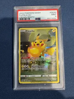 Pokemon TCG Pikachu Crown Zenith Graded PSA 9 Card - Image 1