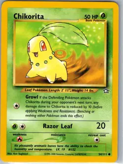 Chikorita (54) - 054/111 - Neo Genesis - Pokemon TCG Card - Vintage - Near Mint - Image 1