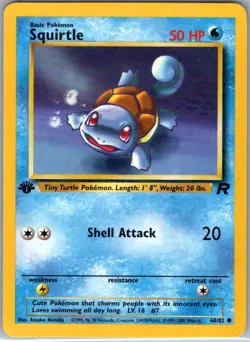 Squirtle - 68/82 - Team Rocket - Pokemon TCG Card - Vintage - Near Mint - Image 1