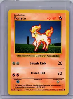 Ponyta - 060/102 - Base Set (Shadowless) - Pokemon TCG Card - Vintage Near Mint - Image 1