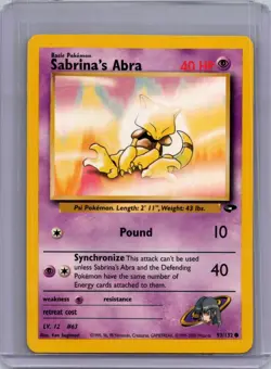 Sabrina's Abra (93) - 093/132 - Gym Challenge - Pokemon TCG Card - Vintage - NM - Image 1