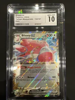 CGC 10 Blissey ex 134/167 Twilight Masquerade Full Art Double Rare Pokemon Card - Image 1
