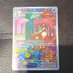 Pokemon TCG Sawsbuck Holo Creature Card 166/162 Nintendo 2024 English - Image 1