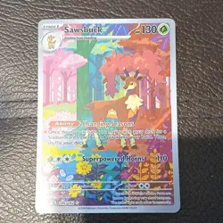 Pokemon TCG Sawsbuck Holo Creature Card 166/162 Nintendo 2024 English - Image 2