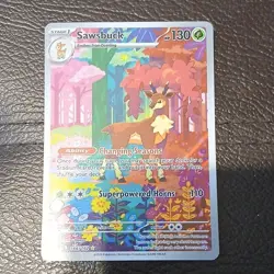 Pokemon TCG Sawsbuck Holo Creature Card 166/162 Nintendo 2024 English - Image 3