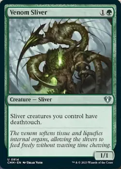 Venom Sliver ~ Lightly Played Commander Masters MTG Magic UltimateMTG Green Card - Image 1