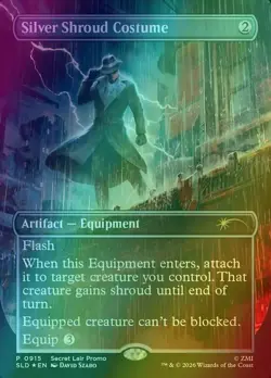 Silver Shroud Costume 915 Secret Lair x Fallout Promo Foil MTG NM - Image 1