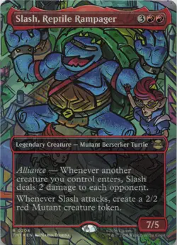 Slash Reptile Rampager Borderless FOIL R Teenage Mutant Ninja Turtles 208 MTG - Image 1