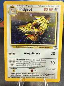 Pokemon Pidgeot TCG Base Set 2 Holo Unlimited Rare Card 14/130 With Swirl - Image 1