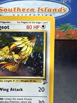 Pokemon Pidgeot TCG Base Set 2 Holo Unlimited Rare Card 14/130 With Swirl - Image 3