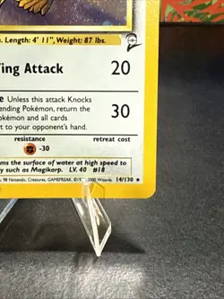 Pokemon Pidgeot TCG Base Set 2 Holo Unlimited Rare Card 14/130 With Swirl - Image 5