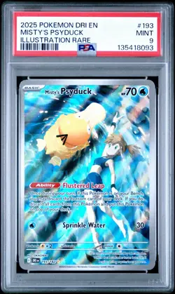 2025 POKEMON DRI EN-DESTINED RIVALS ILLUSTRATION RARE #193 MISTY'S PSYDUCK PSA 9 - Image 1