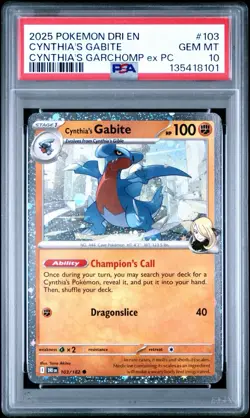 2025 Promo Cynthia’s Garchomp EX Premium Coll. #103 Cynthia’s Gabite Holo PSA 10 - Image 1