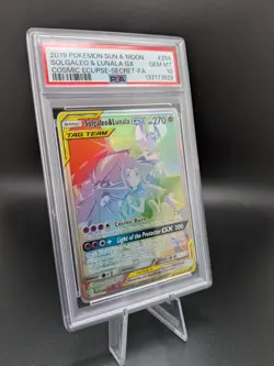 PSA 10 2019 POKEMON SOLGALEO & LUNALA GX SUN & MOON COSMIC ECLIPSE 254 RAINBOW - Image 2
