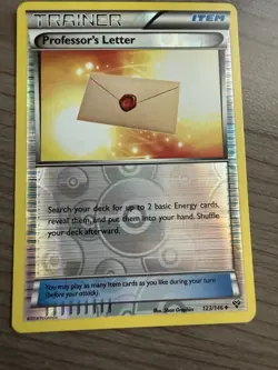 Pokemon TCG Trainer Professor’s Letter 123/146 Reverse Holo XY NM - Image 1