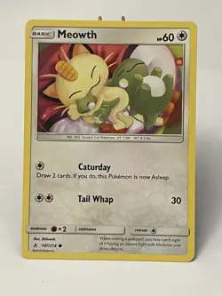Pokemon TCG Meowth Unbroken Bonds 147/214 Regular Common - Image 1