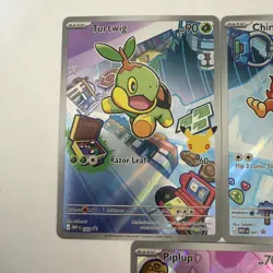 Pokemon First Partner Illustration Rare Turtwig Chimchar Piplup 30th Anniversary - Image 2
