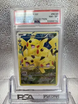 2016 POKEMON XY GENERATIONS RADIANT COLL #RC29 FULL ART/PIKACHU PSA 8 - Image 2